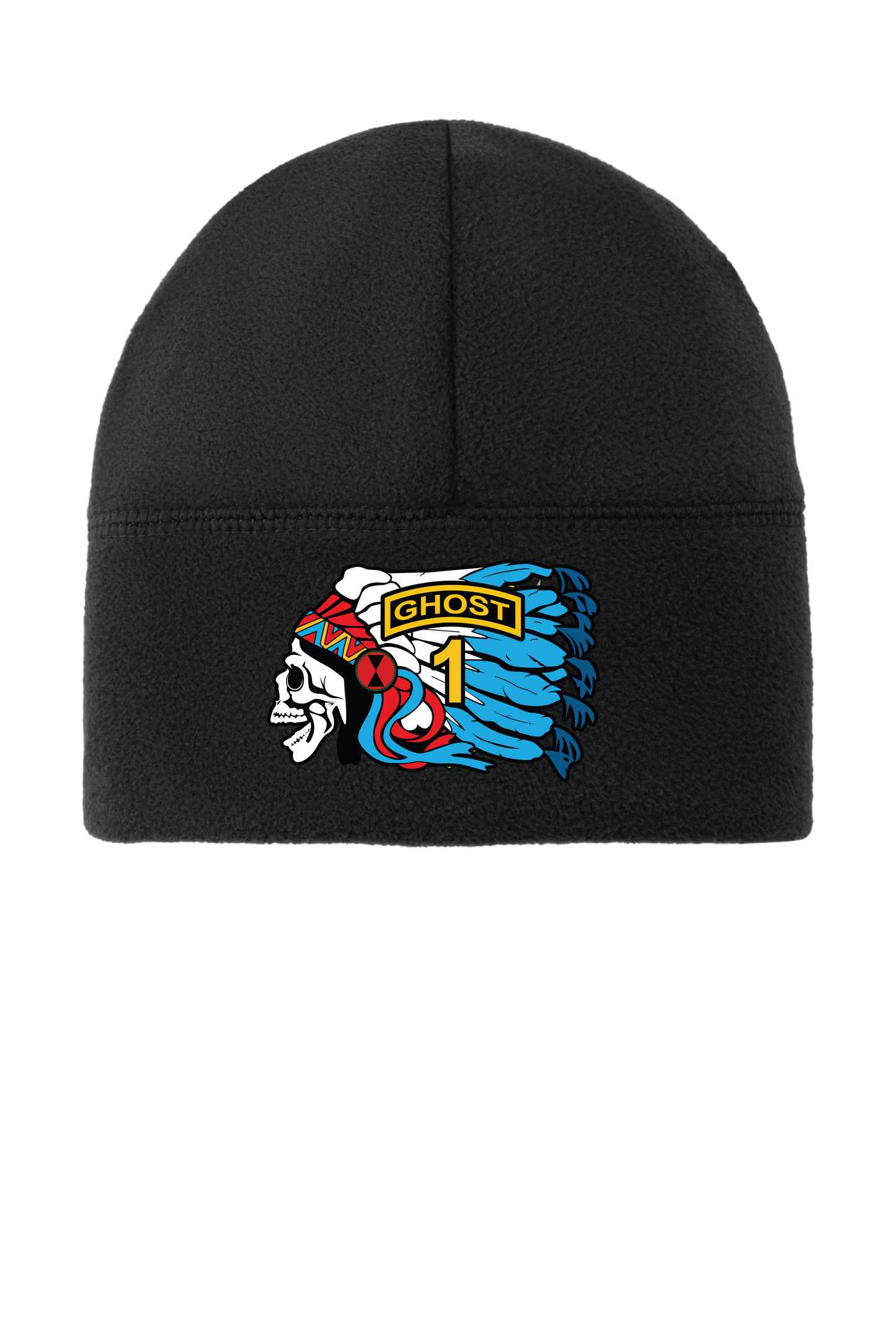 209th MI CO - BLACK EMBROIDERED FLEECE BEANIE