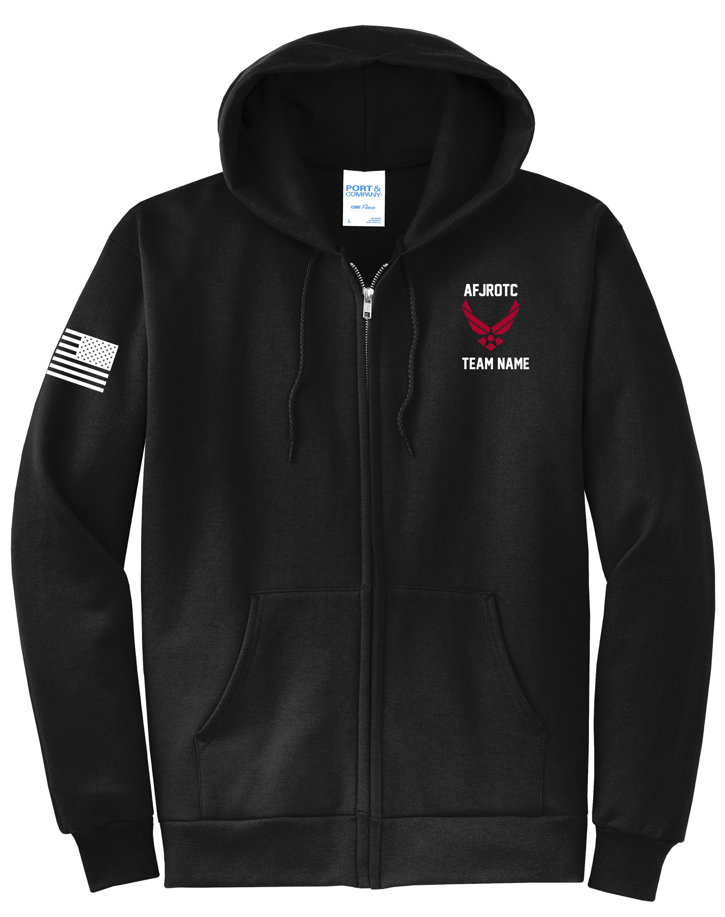 CADET - Bethel AFJROTC Black Zip-UP Hoodie W/TEAM