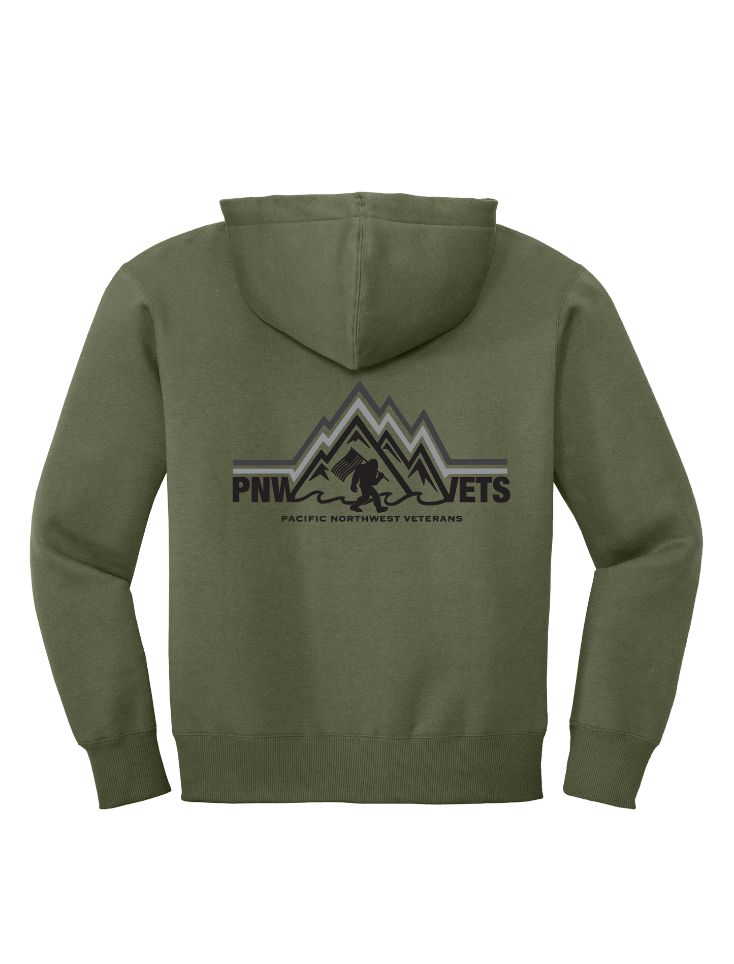 PNWVETS OD Green Zipper Hoodie