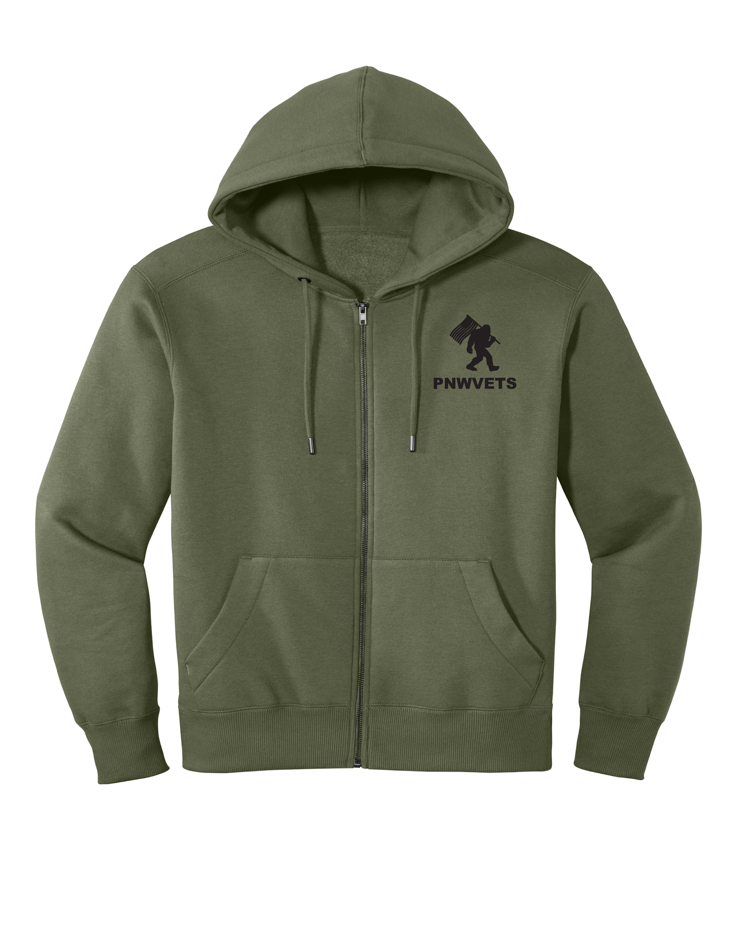 PNWVETS OD Green Zipper Hoodie