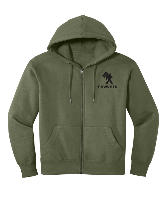 PNWVETS OD Green Zipper Hoodie