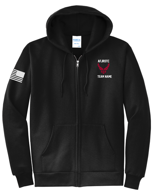 CADET - Bethel AFJROTC Black Zip-UP Hoodie W/TEAM