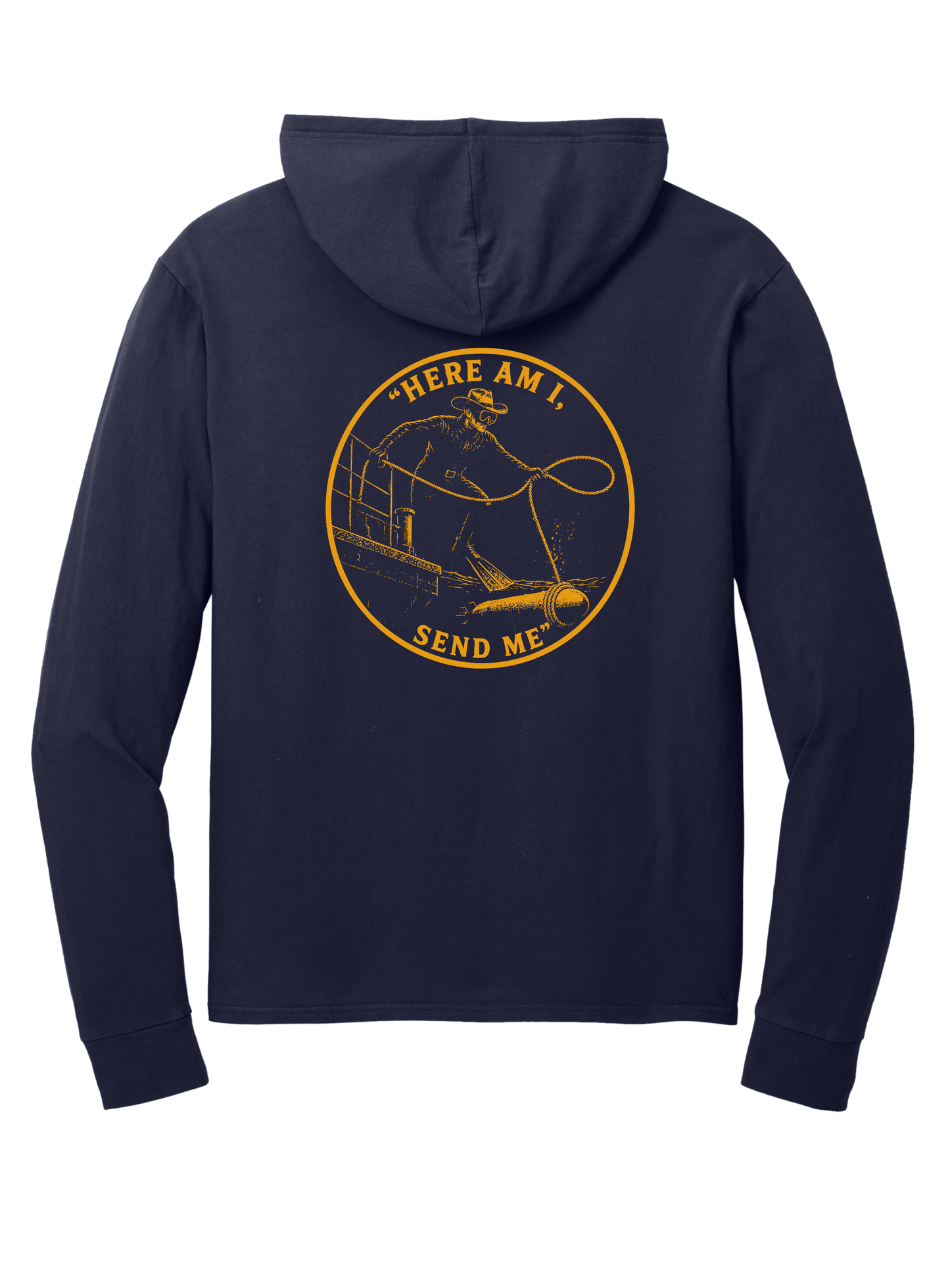 Navy Send Me lightweight hooded pullover