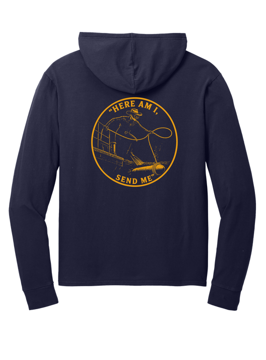 Navy Send Me lightweight hooded pullover